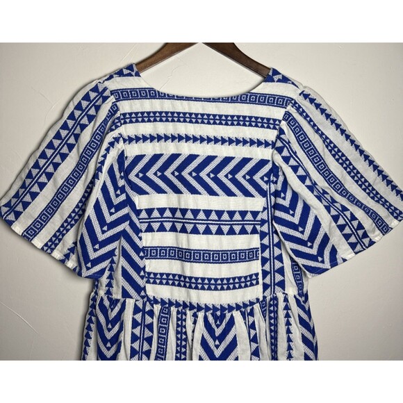 Old Navy Blue White Southwest Print Dress Women's Size Medium Knee Length - Picture 6 of 14